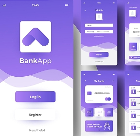 Banking app screens